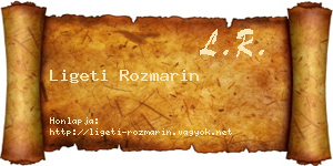 Ligeti Rozmarin névjegykártya